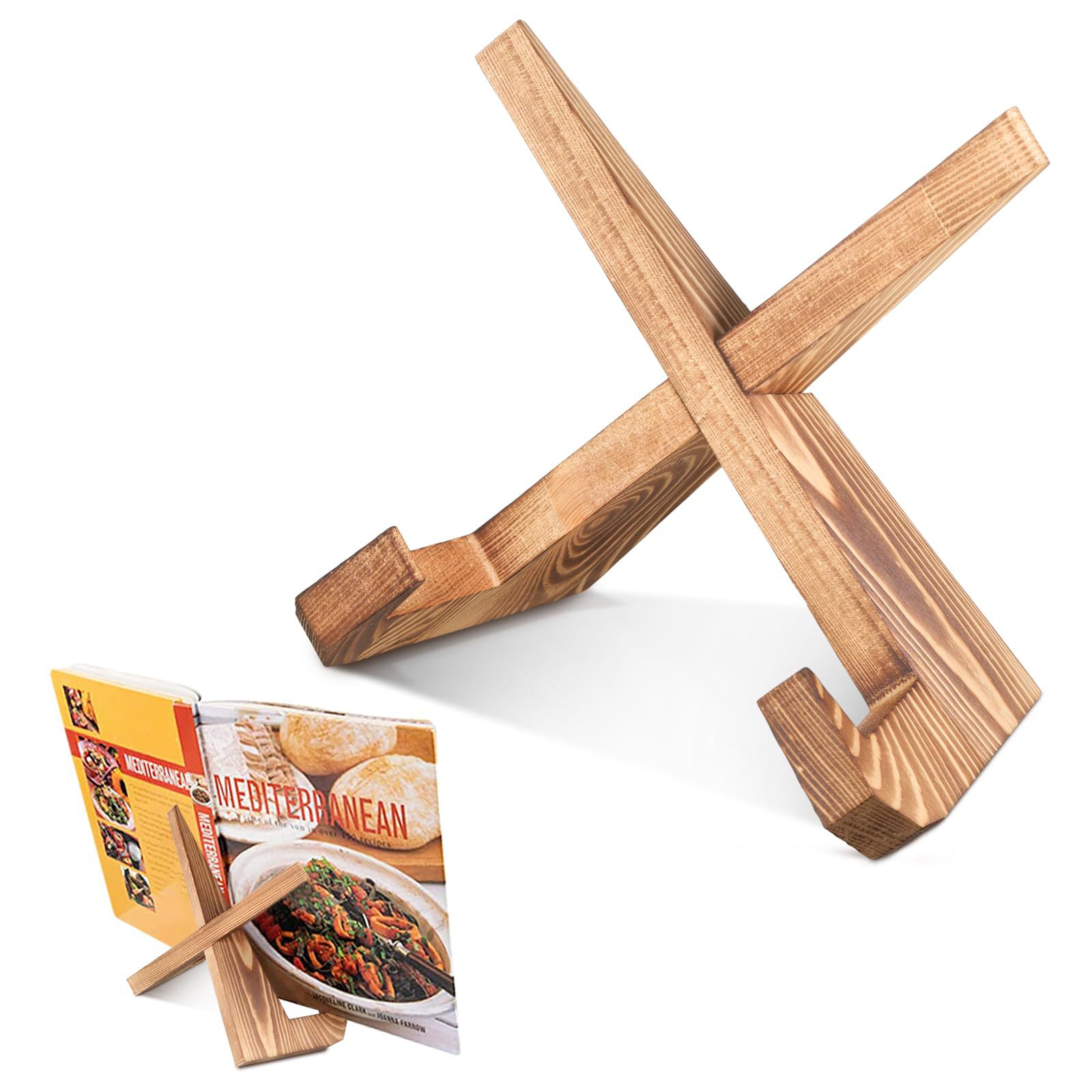 Home Cooking Menu - Wooden Cookbook Stand Handmade Recipe Book
